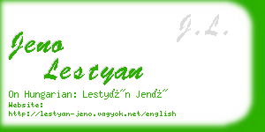 jeno lestyan business card